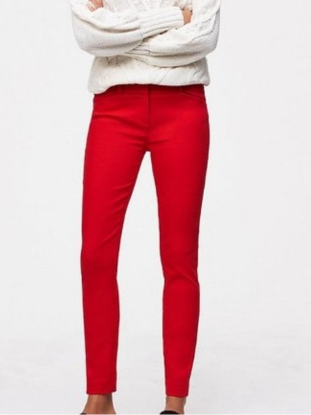 LOFT Cherry Red Marissa High-Rise Skinny Pants Size 14